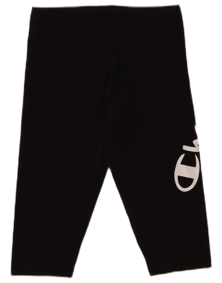 Champion Dame Grafisk Capri Leggings UK 10 Small Black