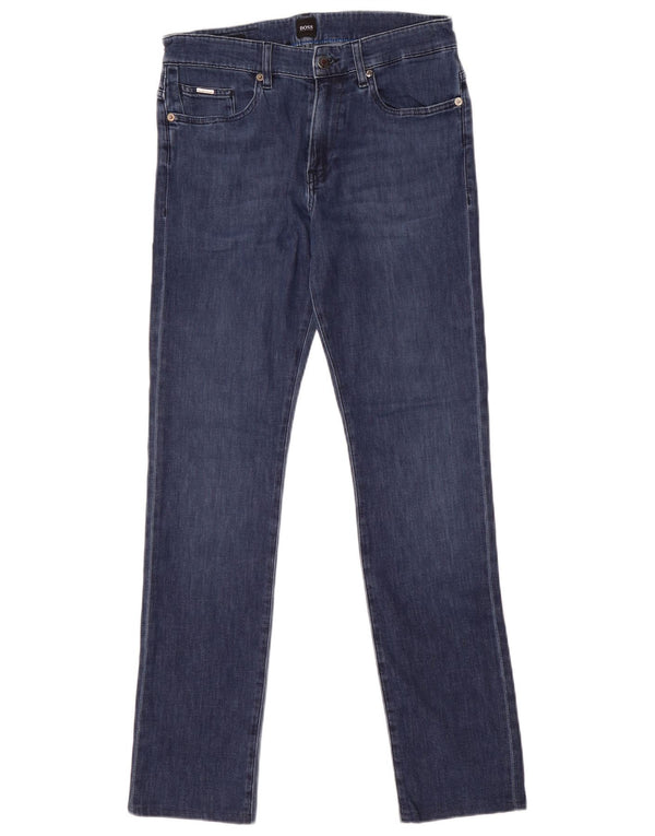 Hugo Boss Herre Slim Jeans W30 L29 Marineblå Bomuld