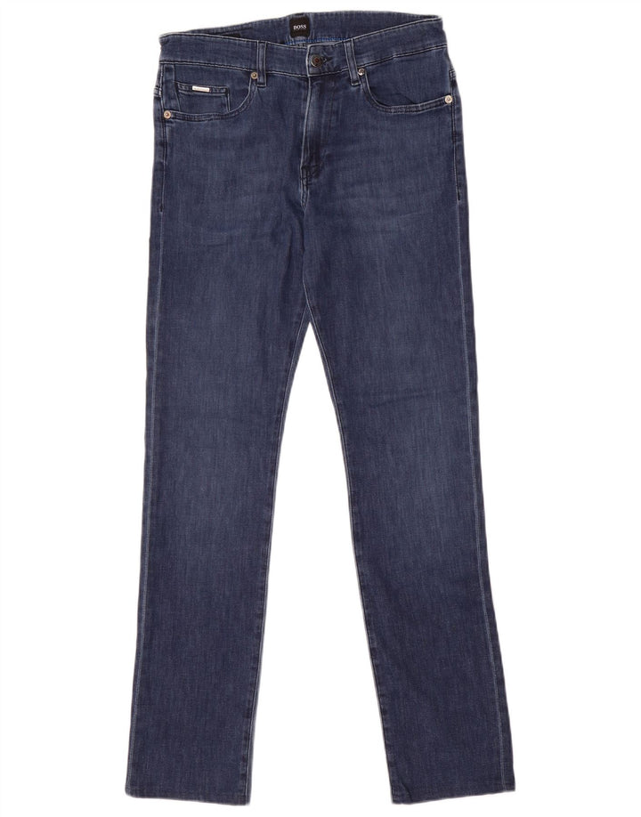 Hugo Boss Herre Slim Jeans W30 L29 Marineblå Bomuld