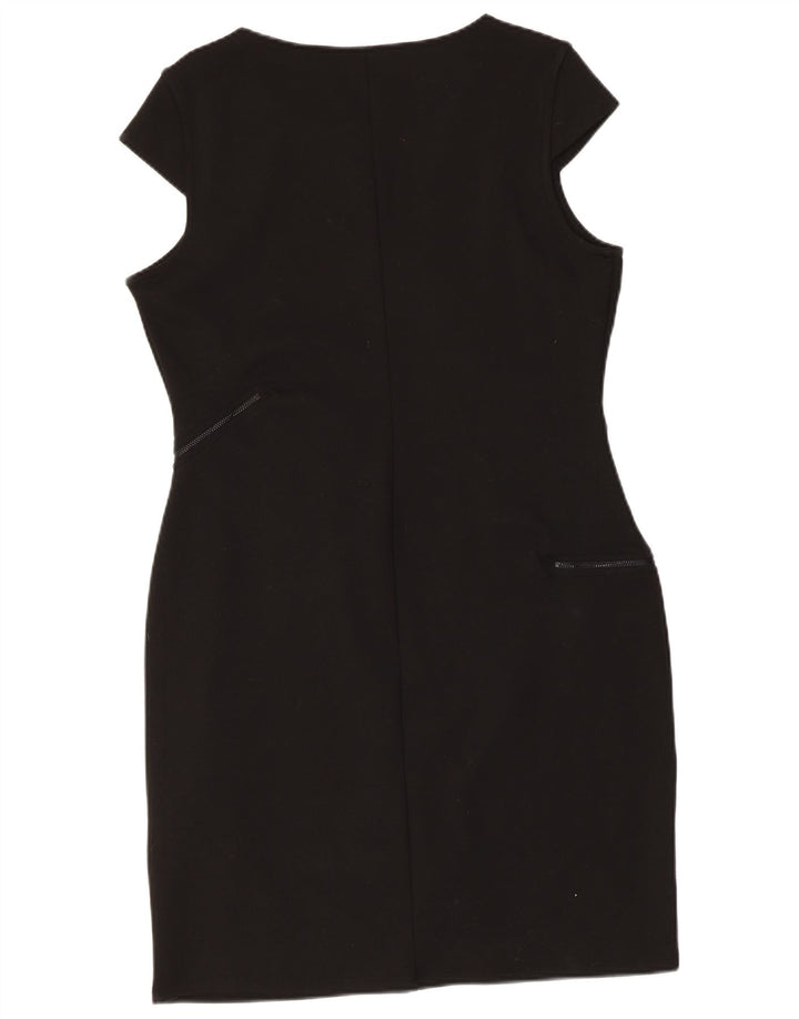 Desigual Kvinders Graphic Sheath Dress UK 18 XL Sort Geometrisk Polyester