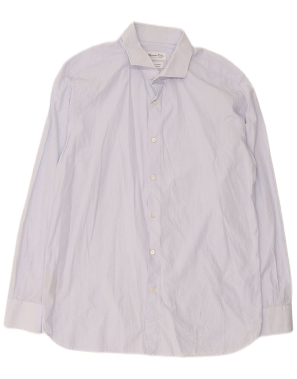 Massimo Dutti Herreskjorte str. 44 17 XL Blå nålestribet bomuld