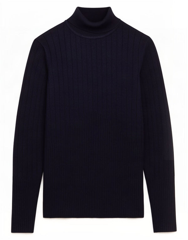 Marks & Spencer Dame Turtle Neck Jumper Sweater UK 8 Small Navy Blue