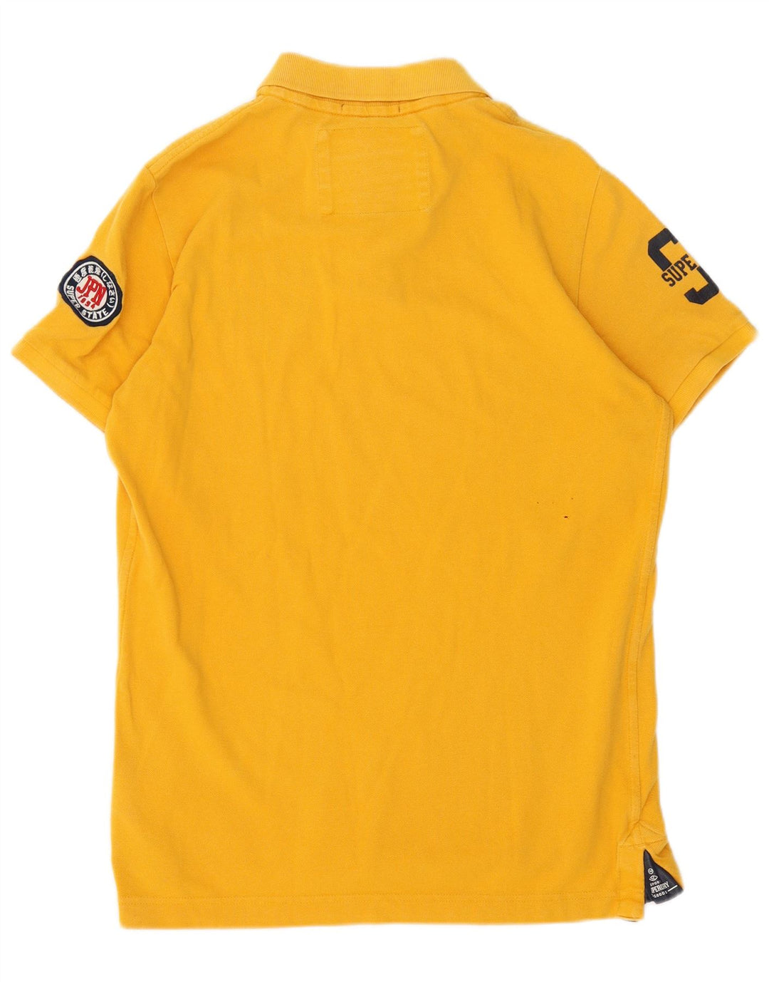 Superdry grafisk poloshirt til mænd XL gul bomuld