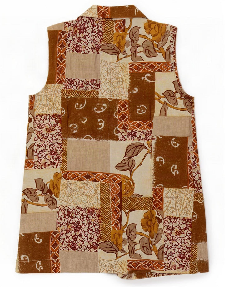 Vintage damevest UK 12 Medium Beige Patchwork