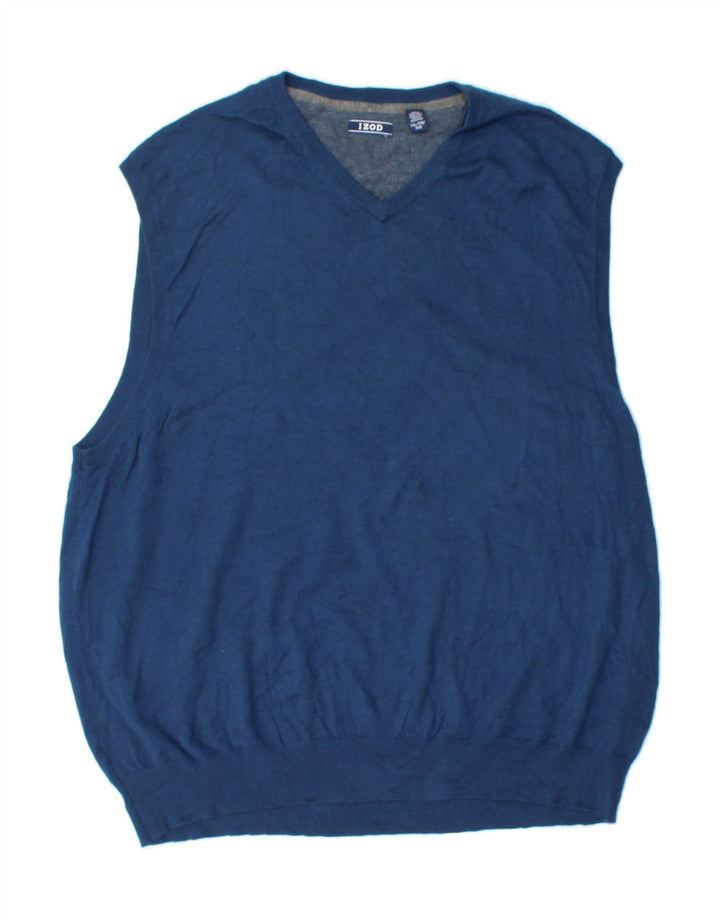 IZOD Mens Vest Tank Top 2XL Blue Cotton Vintage Izod and Second-Hand Izod from Messina Hembry 