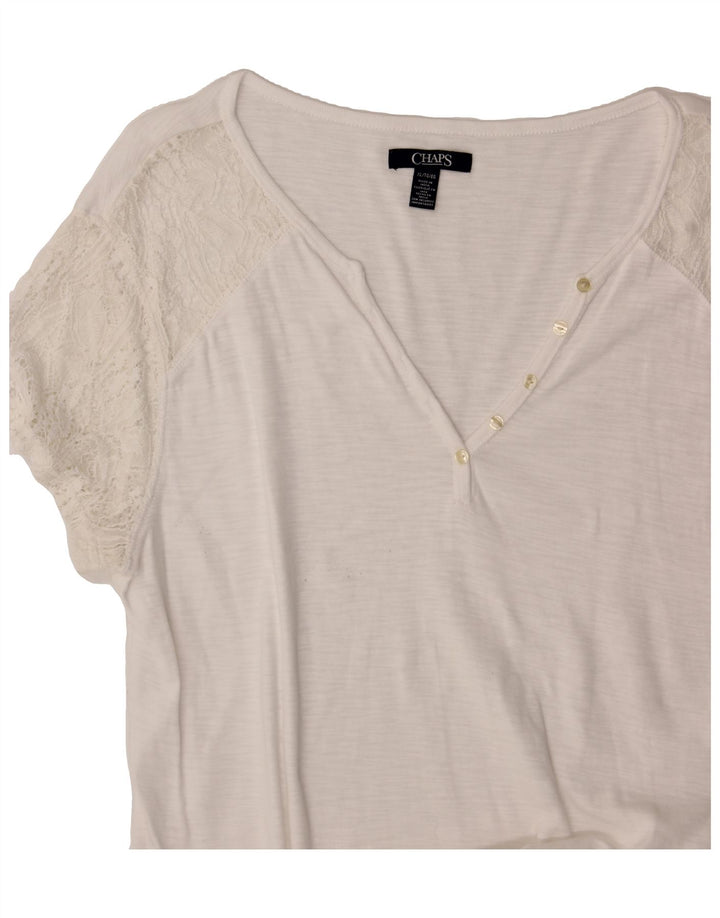 CHAPS Womens T-Shirt Top UK 18 XL White Cotton Vintage Chaps and Second-Hand Chaps from Messina Hembry 