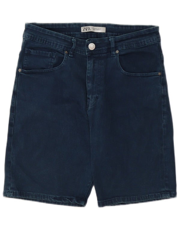 Zara Mens Denim Shorts EU 40 Medium W31 Navy Blue Cotton