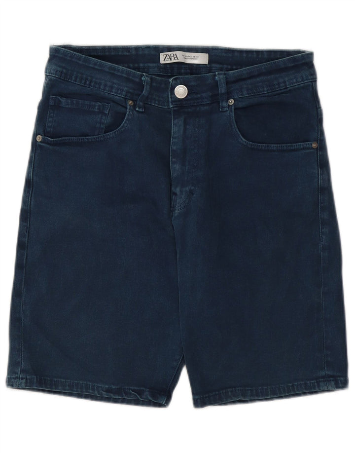 Zara Herre Denim Shorts EU 40 Medium W31 Navy Blue Bomuld