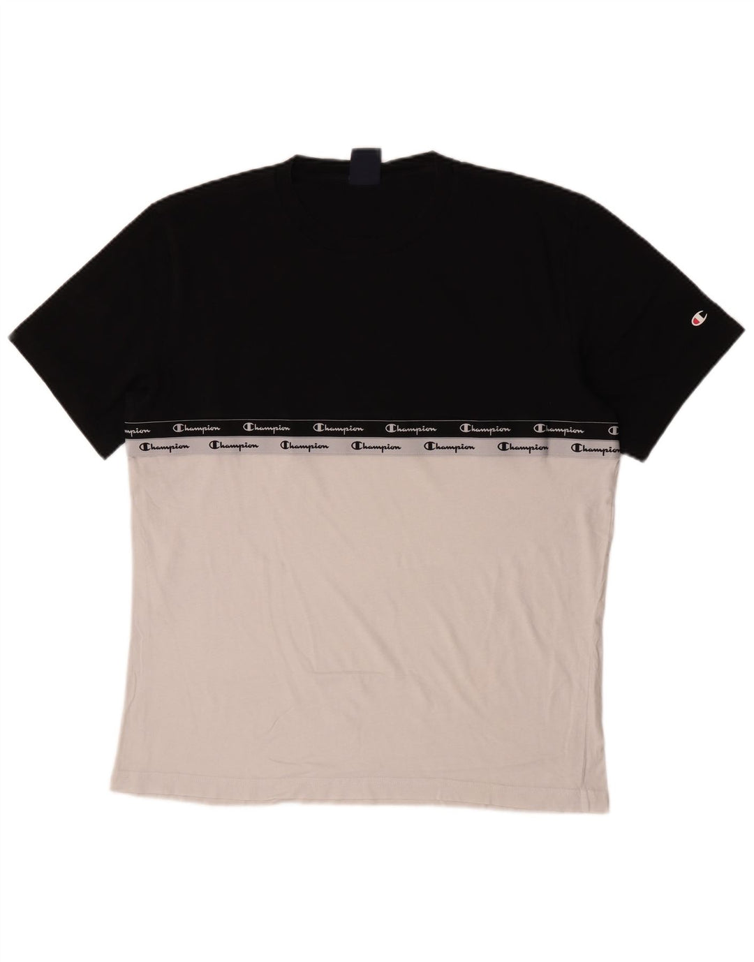 Champion Herre Grafisk T-Shirt Top XL Sort Colourblock