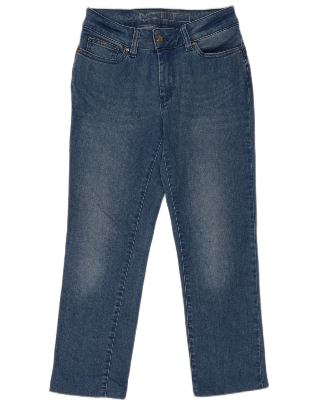 Gas Dame Britty Crop Slim Jeans W25 L23 Blå Bomuld