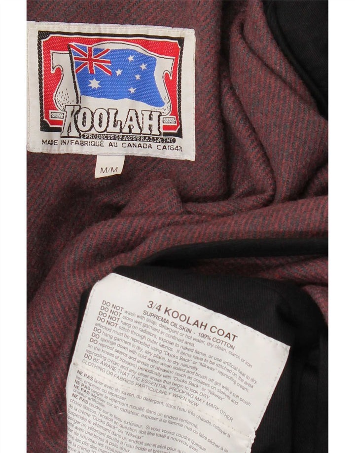 Koolah Womens Oversized voksbehandlet bomuld Capelet Coat UK 14 Medium Black