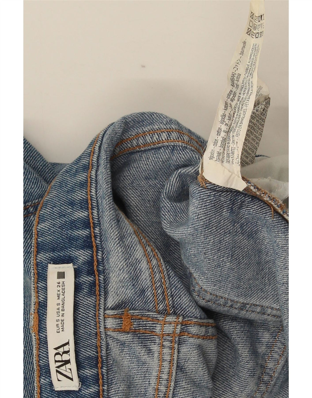 Zara Dame denim Shorts Små W26 Blå Bomuld