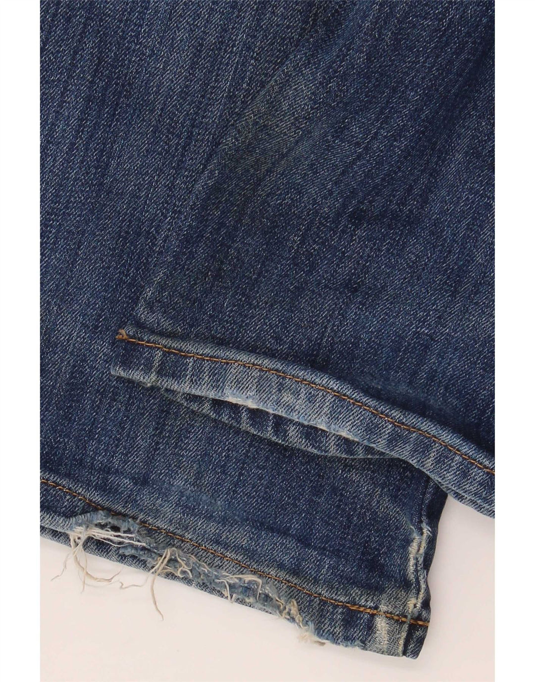Wrangler Dame Texas Stretch Distressed Straight Jeans W32 L32 Blå Bomuld