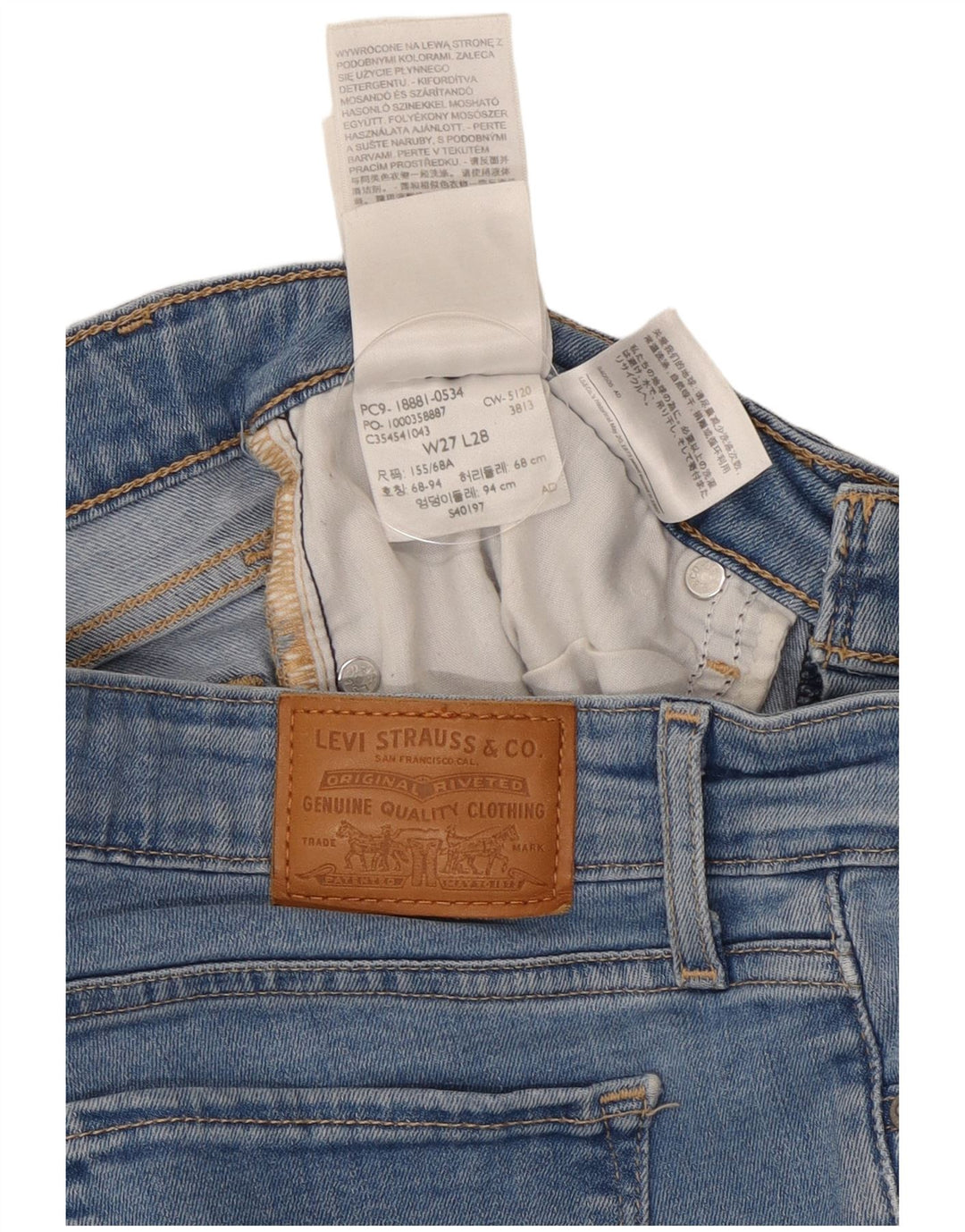 Levi's Dame 711 Skinny Jeans W27 L28 Blå Lyocell