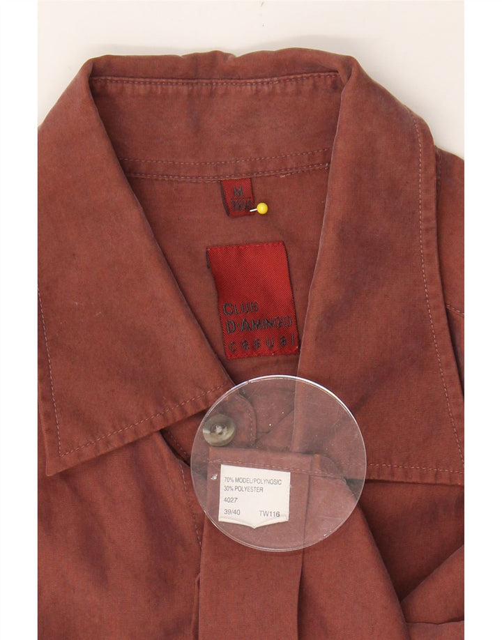 CLUB D'AMINGO Mens Shirt Size 39/40 Medium Brown Modal Vintage Club D'Amingo and Second-Hand Club D'Amingo from Messina Hembry 