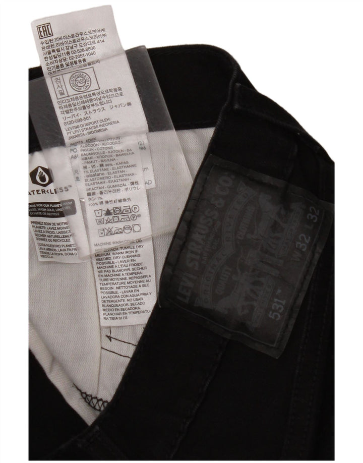 LEVI'S Herre 531 Slim Jeans W32 L32 Sort Bomuld