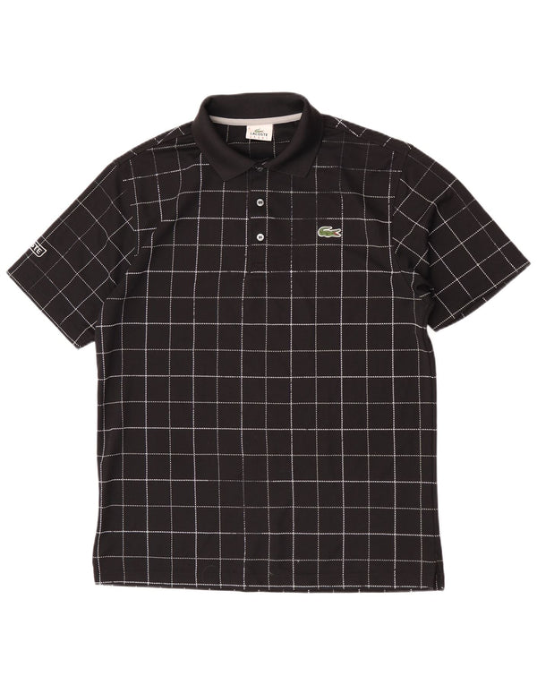 Lacoste herre poloskjorte str. 4 Medium sort ternet polyester