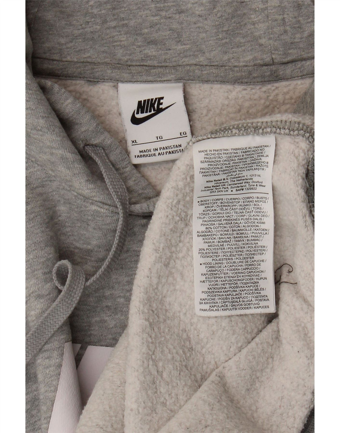 Nike grafisk hættetrøje til mænd XL Grå bomuld