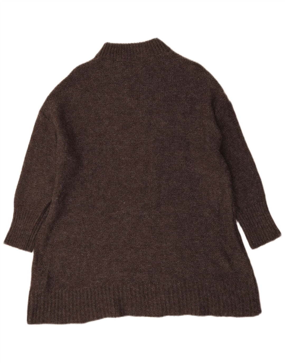 Zara Dame Grafisk Oversized Turtle Neck Jumper Sweater UK 6 XS Grå