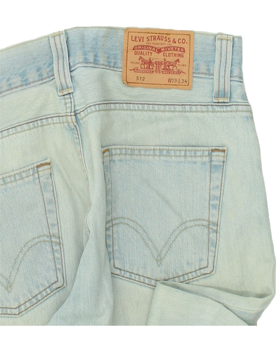 LEVI'S Herre 512 Bootcut Jeans W33 L34 Blå Bomuld