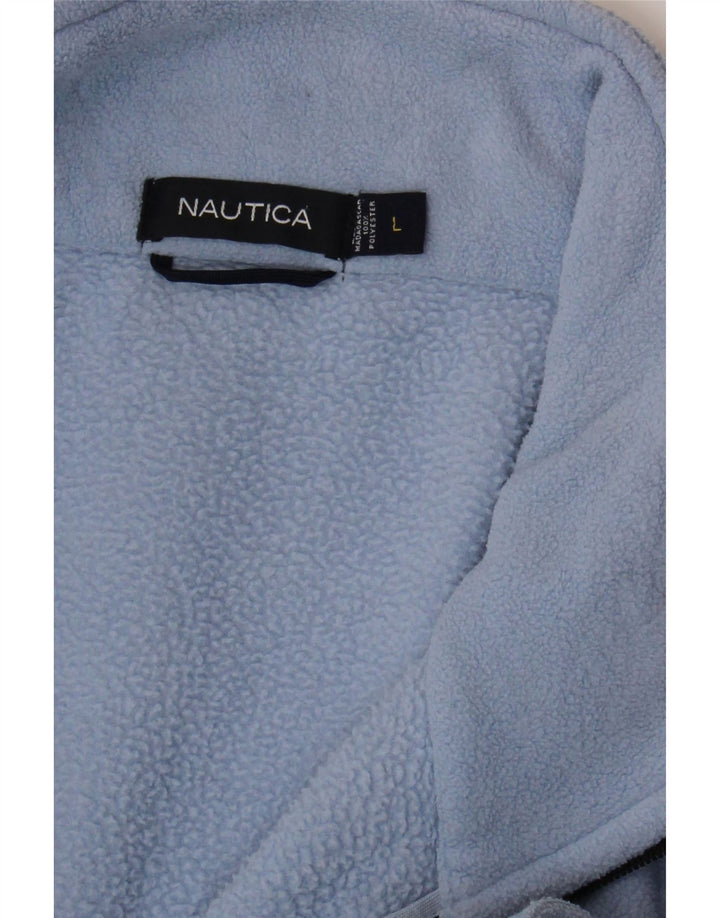 NAUTICA Mens Zip Neck Fleece Jumper Large Blue Polyester Vintage Nautica and Second-Hand Nautica from Messina Hembry 