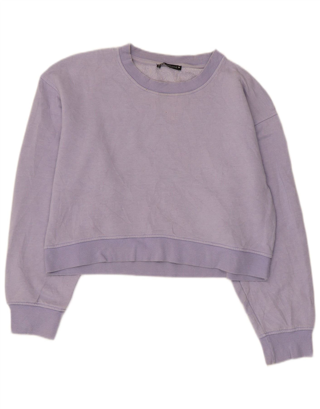 Zara Womens Crop Sweatshirt Jumper UK 14 Medium Purple