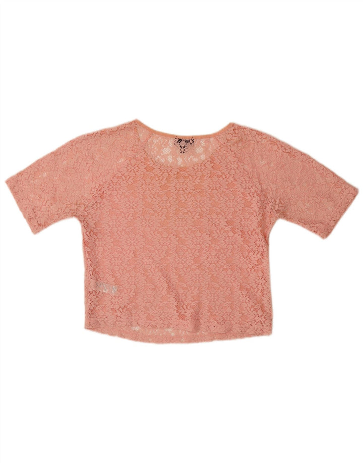 Topshop Dame Blondebluse Top UK 8 Small Pink Floral Polyester