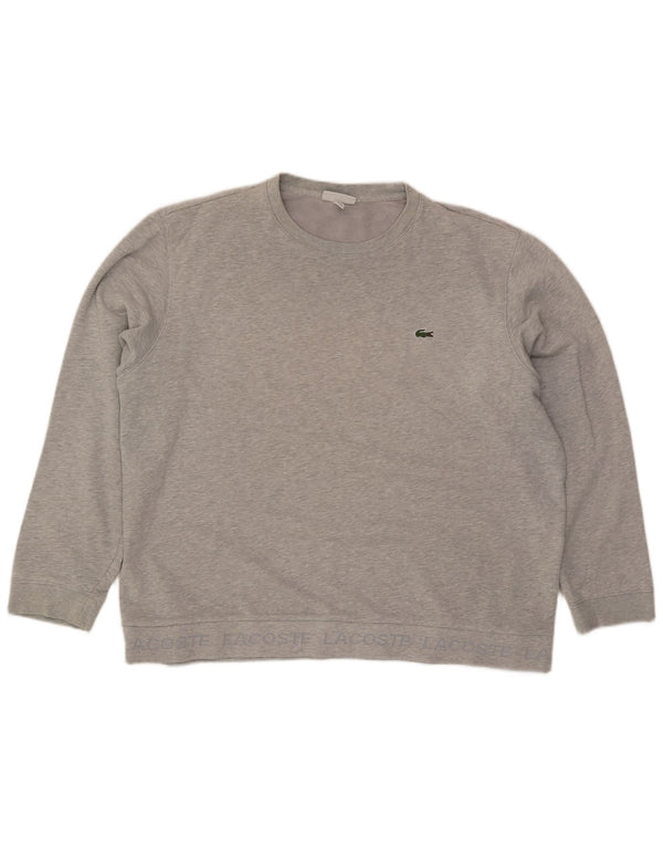 Lacoste Herre Sweatshirt Jumper Størrelse 8 3XL Grå Flecked Bomuld