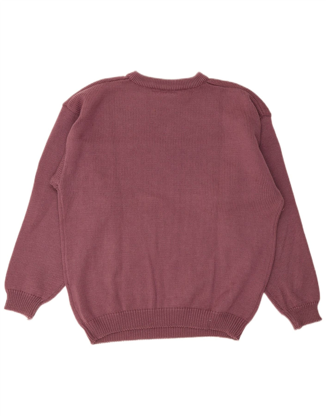 Vintage herre rund hals sweater stor lilla polyakryl