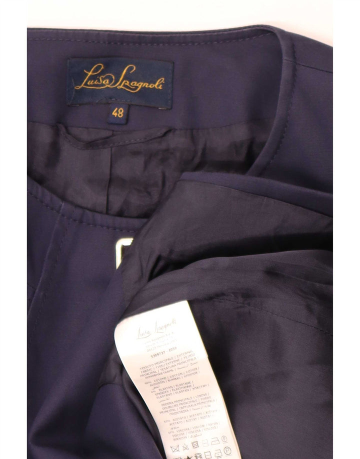 Luisa Spagnoli Dame 3-knaps 3/4-ærmet blazerjakke IT 48 XL Marineblå