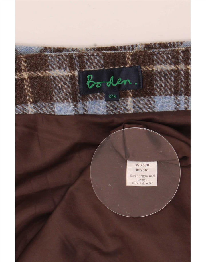 Boden lige nederdel til kvinder UK 12 Medium W28 brun ternet