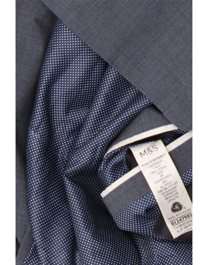 Marks & Spencer Herre 2-knaps blazerjakke UK 46 3XL Blå Uld