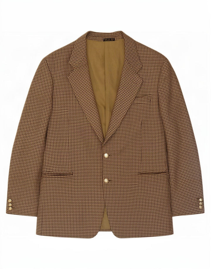 Enrico Coveri Herre 2-knaps blazerjakke UK 40 Large Brown Houndstooth
