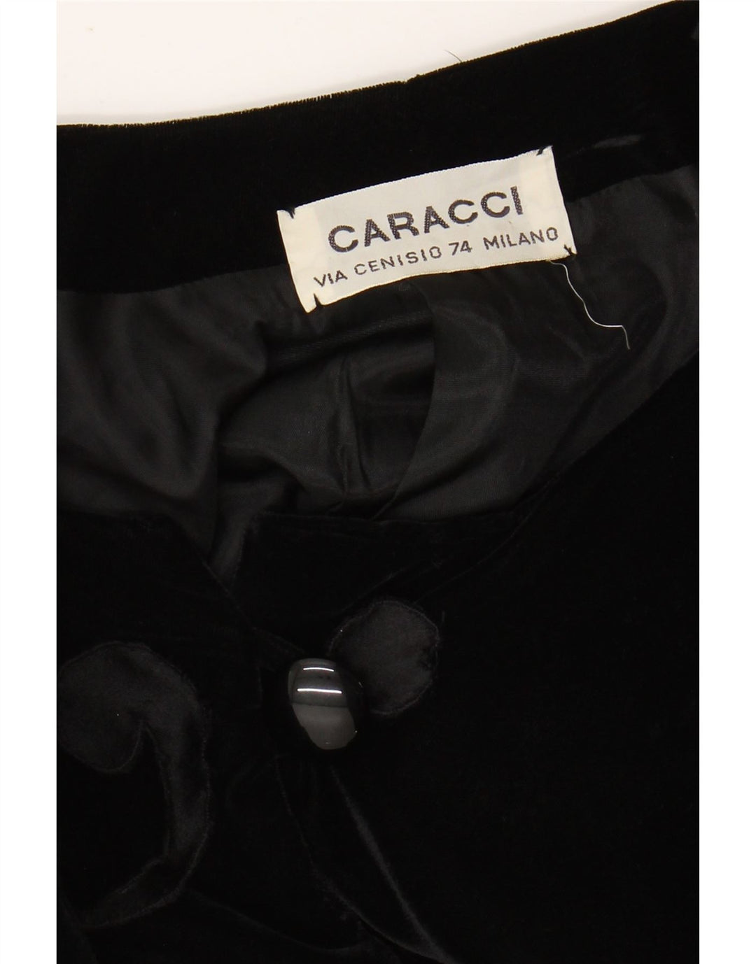 VINTAGE Dame 5 Button Velvet Blazer Jacket UK 12 Medium Black Paisley