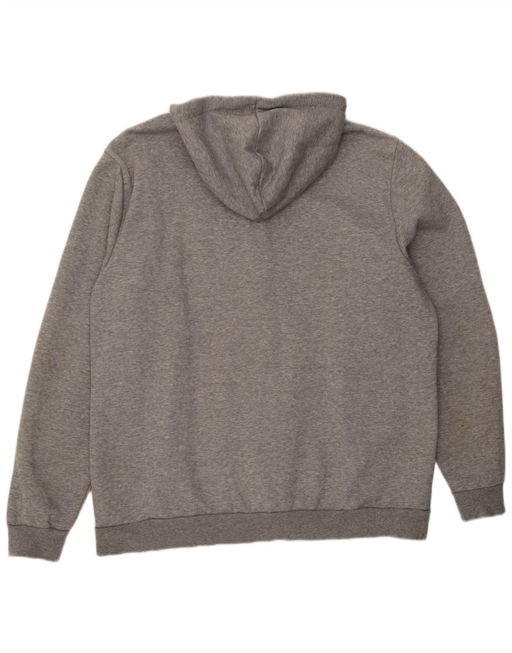 Puma Herre grafisk hættetrøje med lynlås 2XL grå bomuld