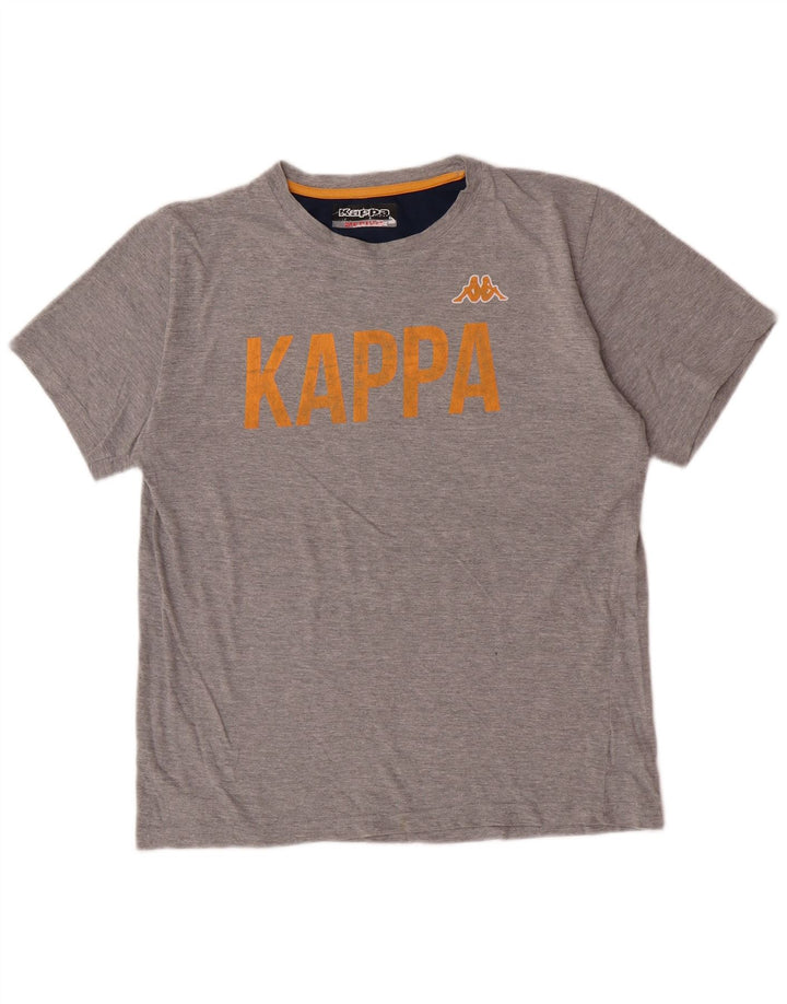 Kappa Herre Regular Fit Grafisk T-Shirt Top Medium Grå