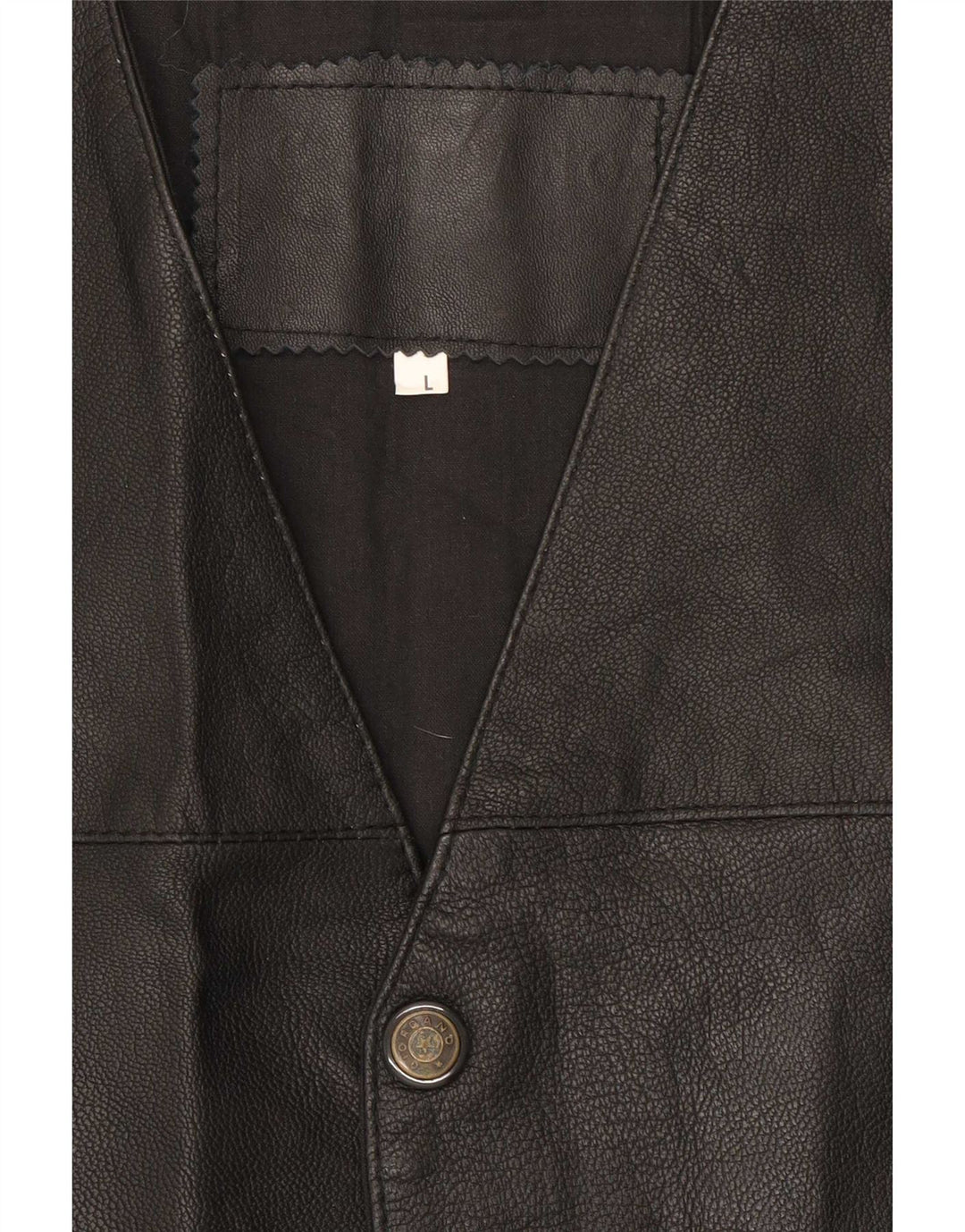 Vintage herre læder vest, stor sort
