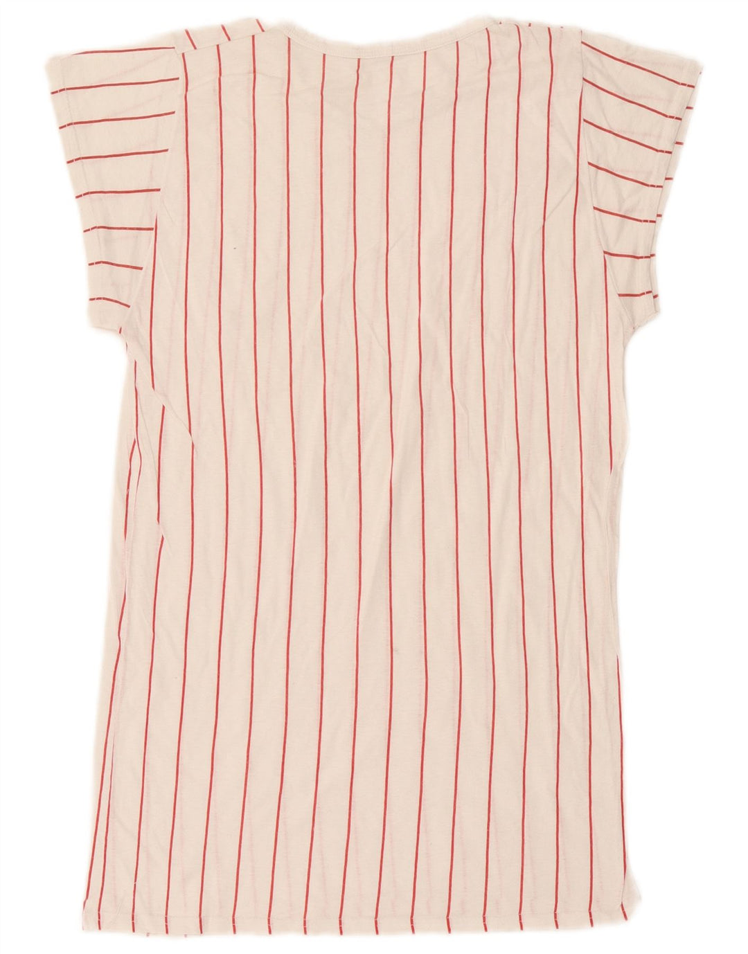 Vintage dame T-shirt top UK 12 Medium hvid stribet