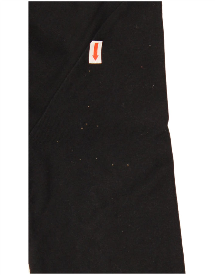 ARMANI JEANS Dame grafisk top 3/4 ærmer UK 12 medium sort bomuld