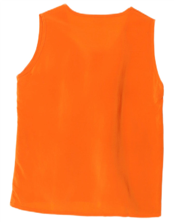 Vintage Dame Vest Top UK 10 Small Orange Silke