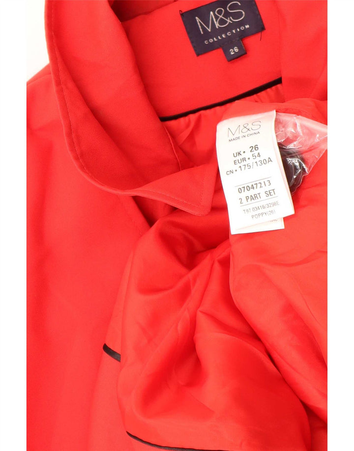 Marks & Spencer Trench Coat til kvinder UK 26 5XL Rød Polyester