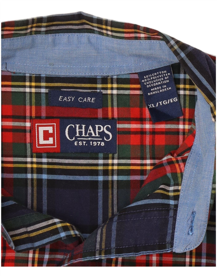 Chaps Herre Easy Care skjorte XL flerfarvet ternet bomuld