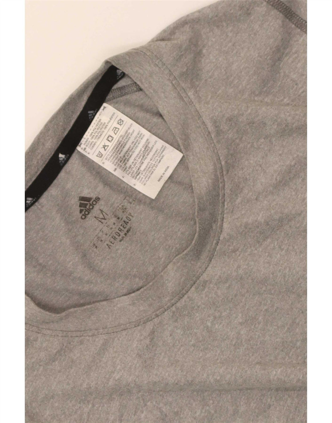 Adidas Herre Aeroready Grafisk T-Shirt Top Medium Grå Polyester