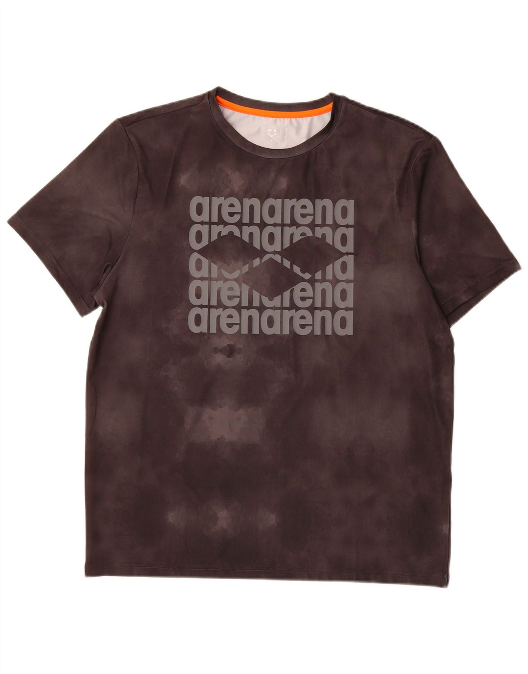 Arena Herre Grafisk T-Shirt Top Stor Grå Tie Dye Polyester