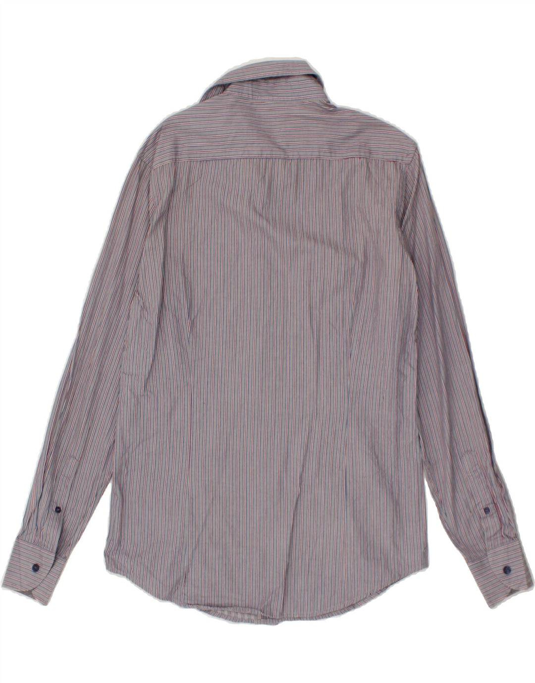 BENETTON Mens Shirt Medium Grey Striped Cotton Vintage Benetton and Second-Hand Benetton from Messina Hembry 