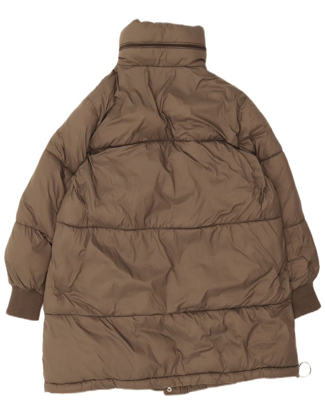 Zara Dame Hætte Oversized Polstret Frakke UK 10 Lille brun polyester