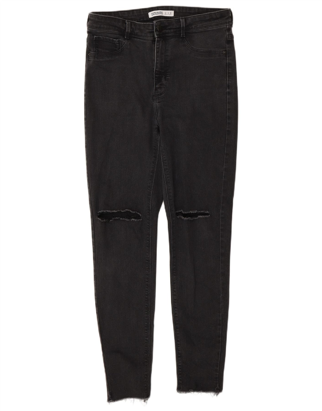 ZARA Womens Distressed Skinny Jeans EU 42 Large W32 L28 Grey