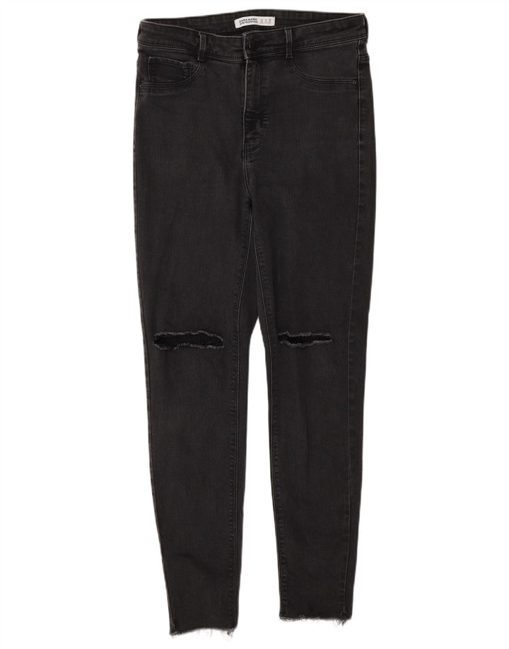 ZARA Womens Distressed Skinny Jeans EU 42 Large W32 L28 Grey
