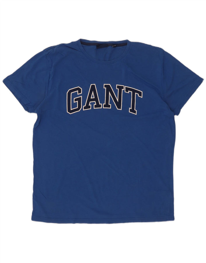 Gant Grafisk T-shirt top til mænd, stor blå bomuld