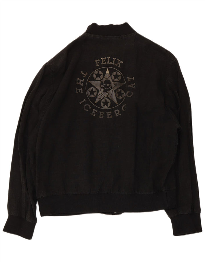 Iceberg Herre grafisk bomberjakke IT 48 Medium Sort Lin